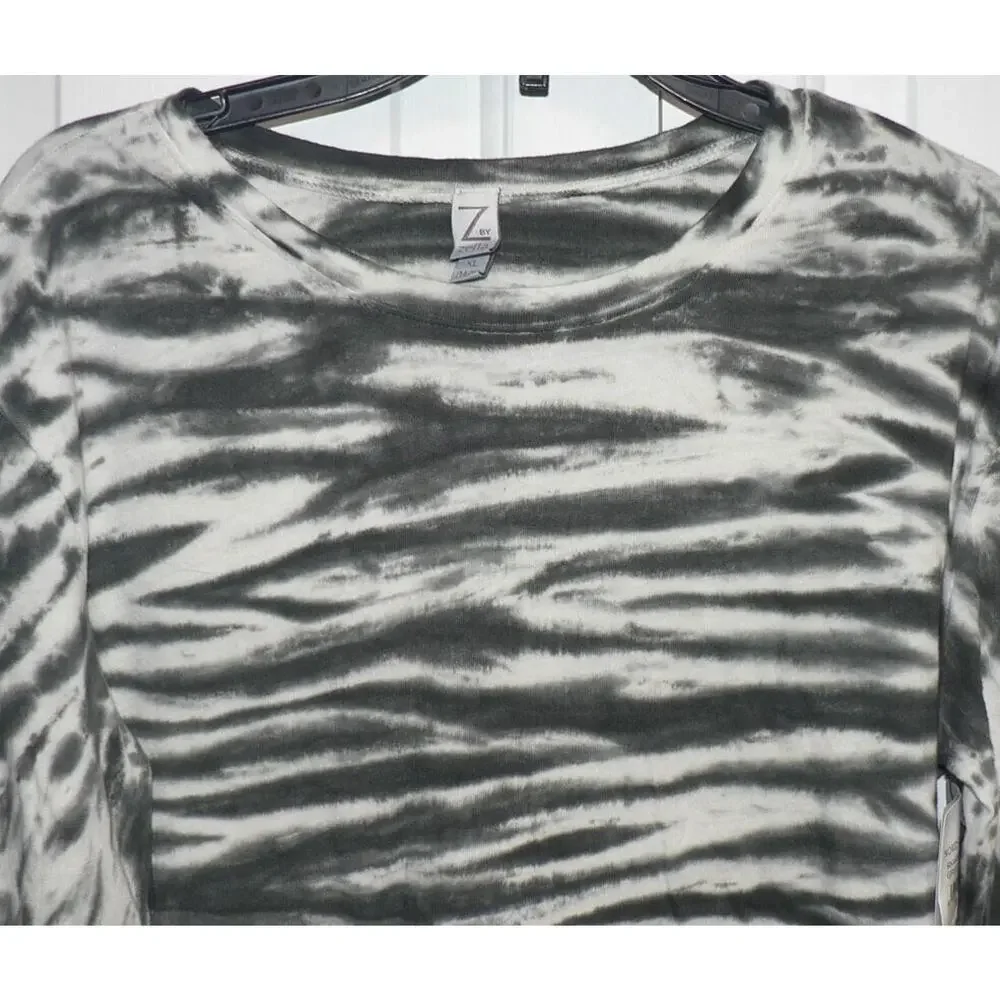 Z By Zella Girls Long Sleeve Cotton Tee in Green Urban‎ Tie Dye XL 14/16